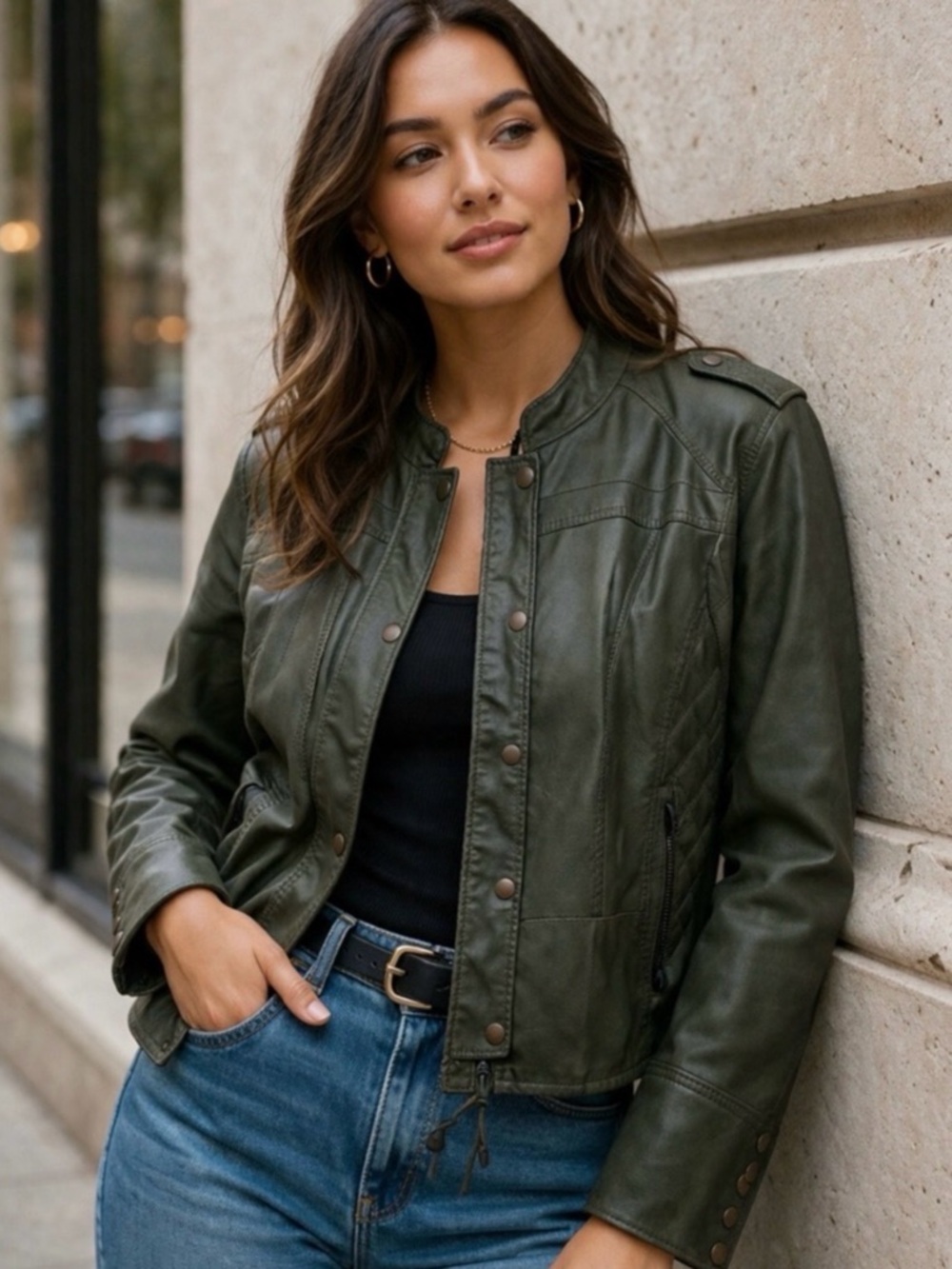 Anthropologie Hei Hei Vegan Leather Moto Jacket